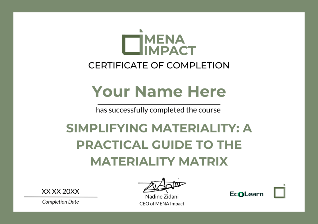 Simplifying Materiality A Practical Guide to the Materiality Matrix Certificate